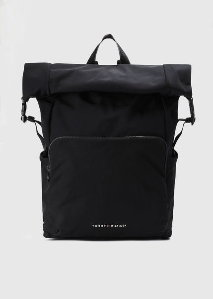 tommy-hilfiger-tommy-hilfiger-mens-skyline-rolltop-backpack-in-black