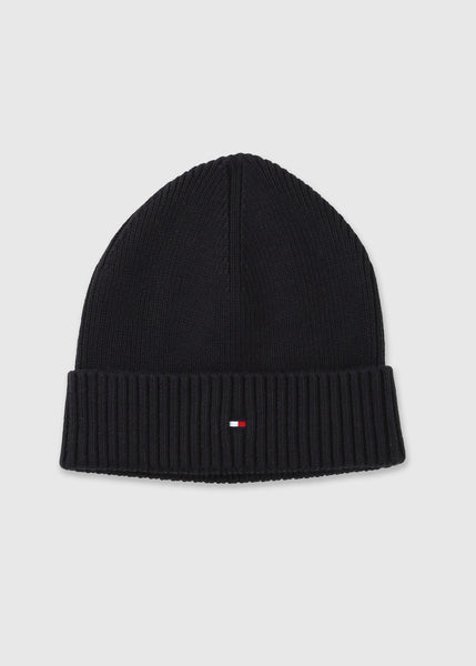 tommy-hilfiger-tommy-hilfiger-mens-essential-flag-beanie-in-black