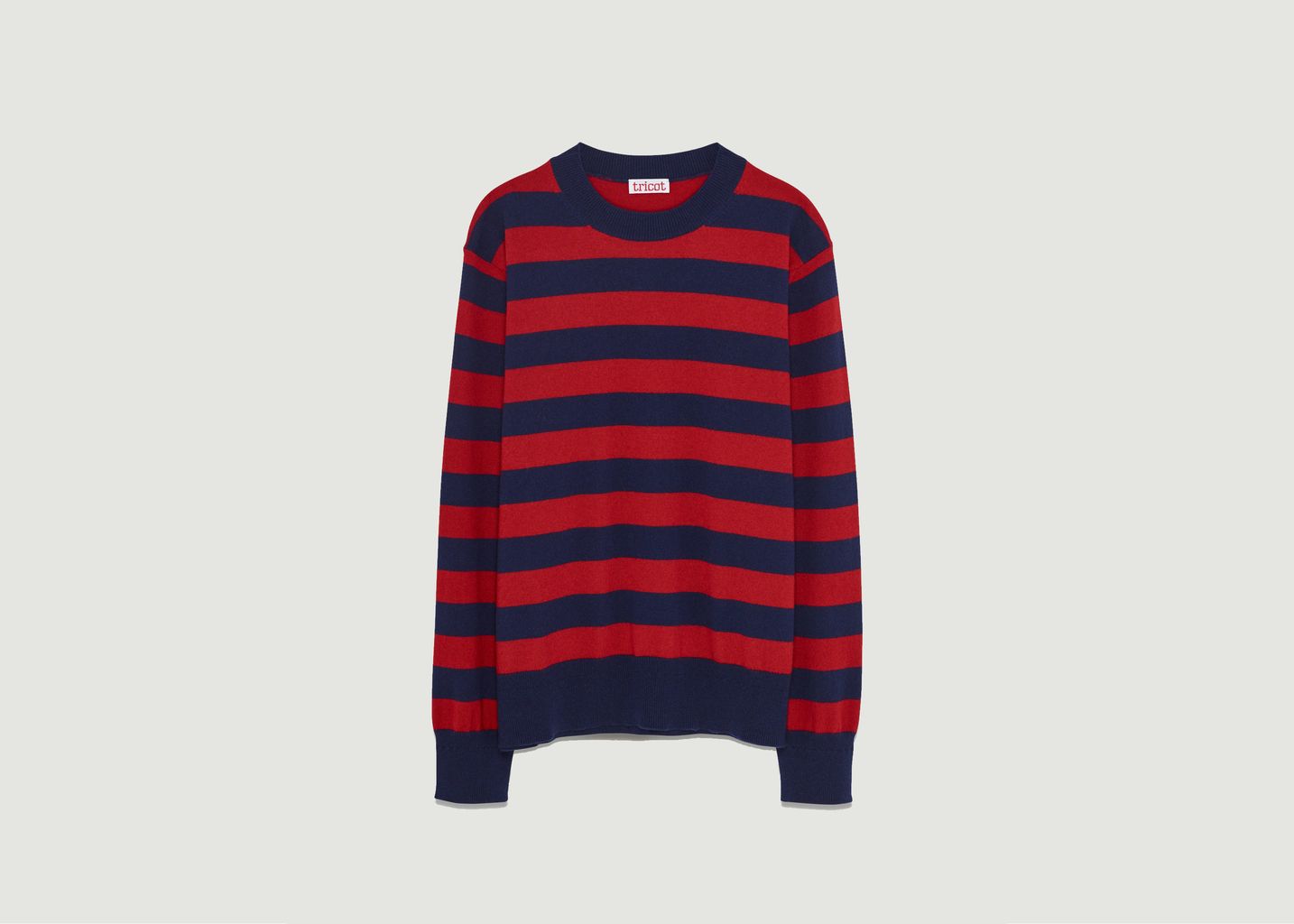 Tricot Stripe Crew Neck Sweater