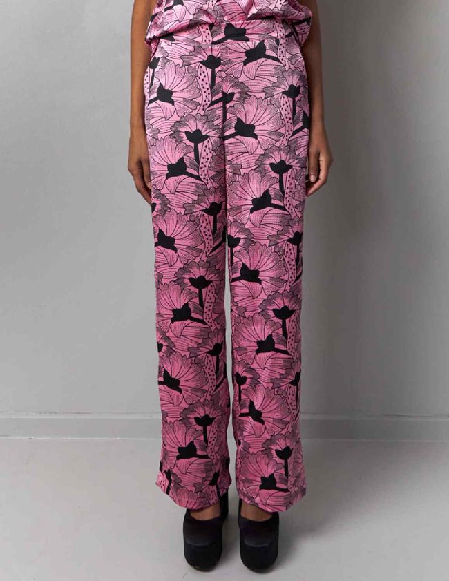 Stella Nova Black and  Pink Flowers  Orli Trousers