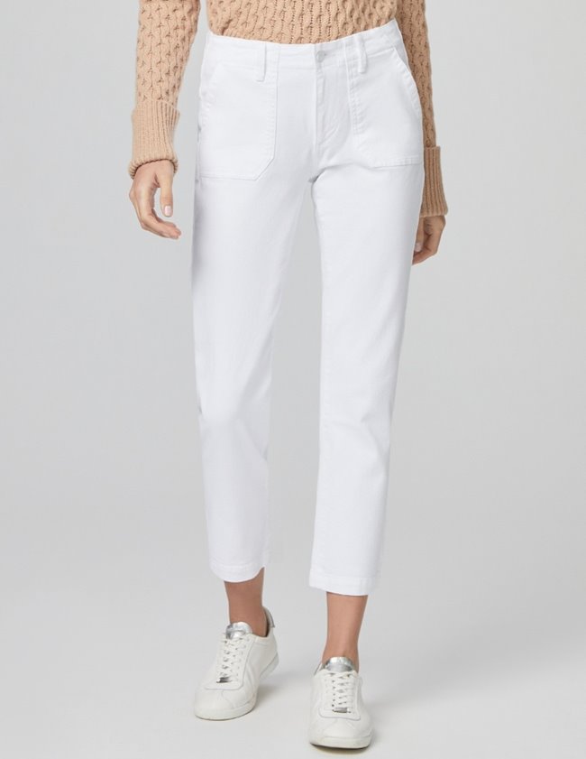 Paige Jeans White Mayslie Straight Jeans