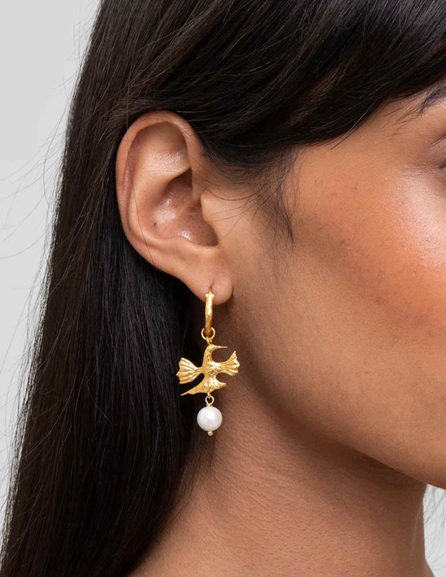 Shrimps Clothing Gold and Cream Ella Earrings