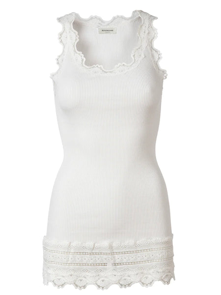 Rosemunde Silk And Lace Vest In New White