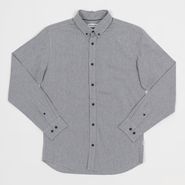 Jack & Jones Detail Oxford Shirt in Chambray Grey