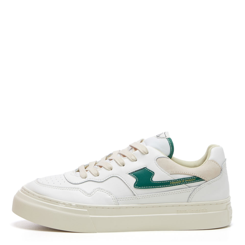 Stepney Workers Club Pearl S-strike Leather Trainers - White / Green
