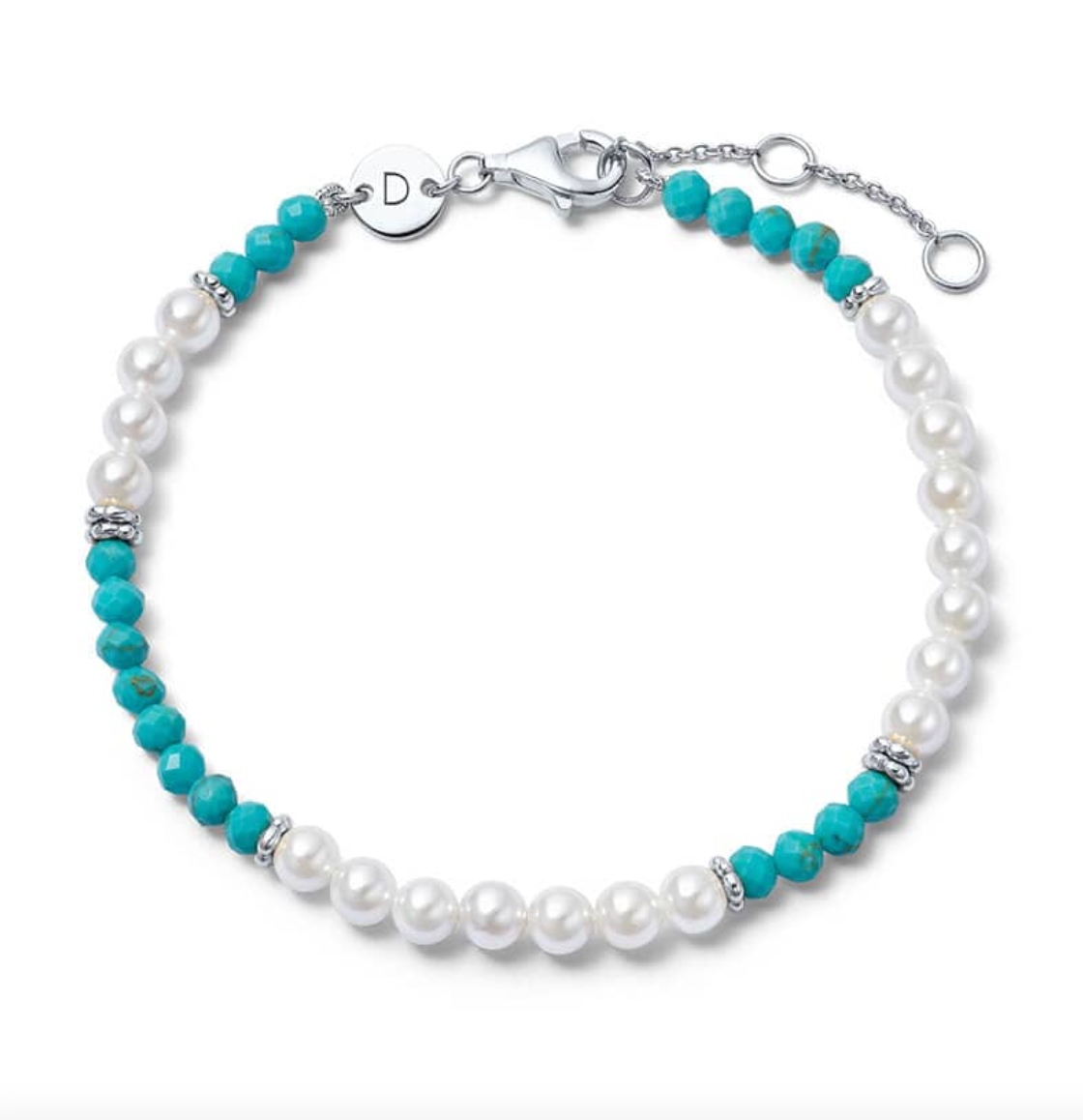 Daisy London Pearl Turquoise Beaded Bracelet