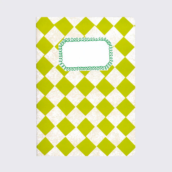 Hadley Cards Lime And White Chequered Notebook