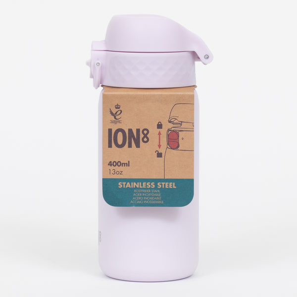 ION8 Leak Proof Bottles Stainless Steel Water Bottle 400ml in Lilac Dust