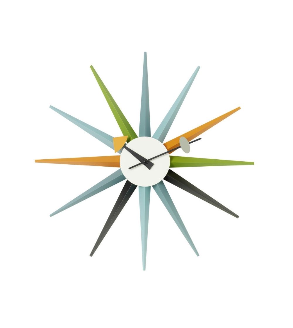 Vitra Multicolor Wood Sunburst Wall Clock
