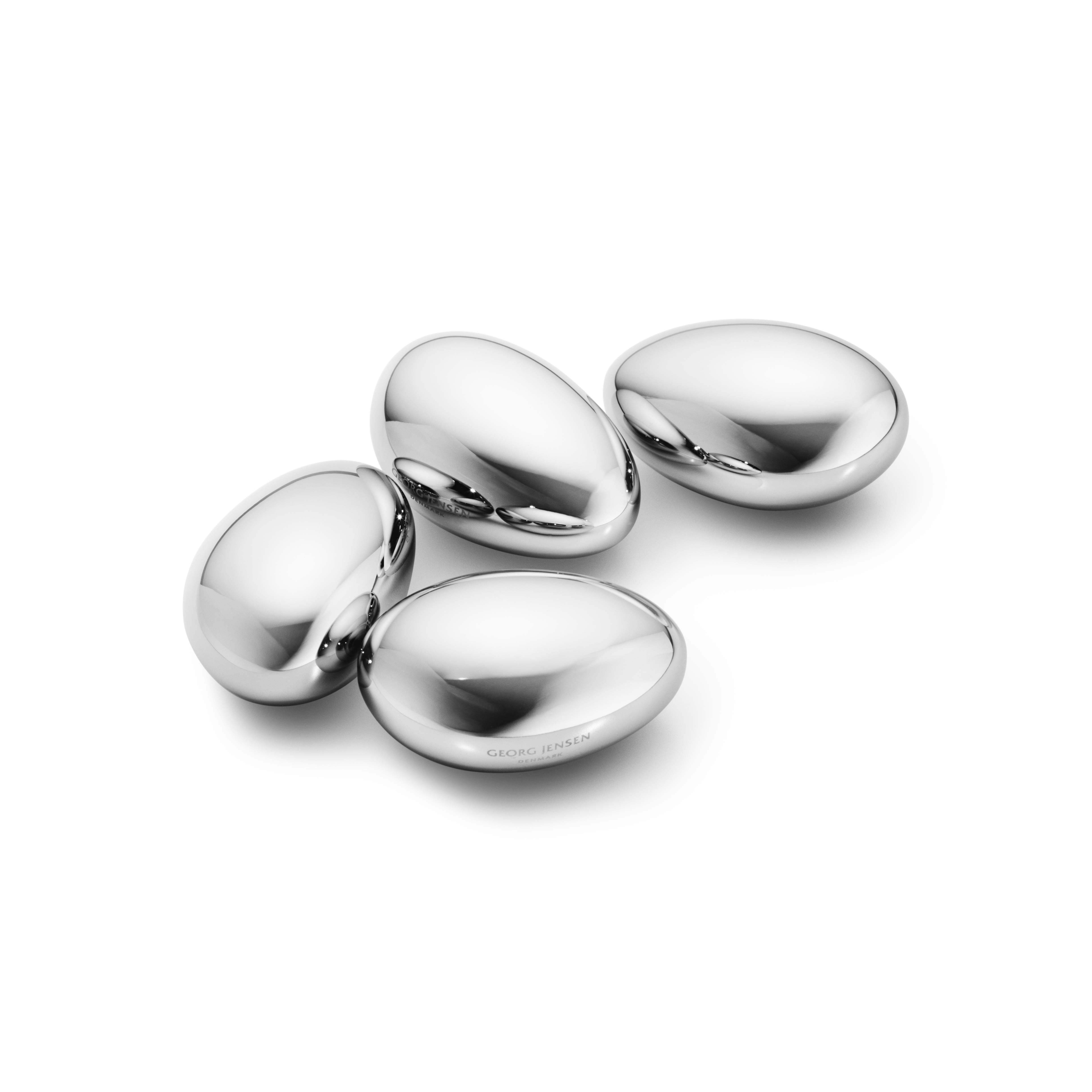 Georg Jensen  Set of 4 Sky Ice Cubes Mirror Polished Stainless Steel