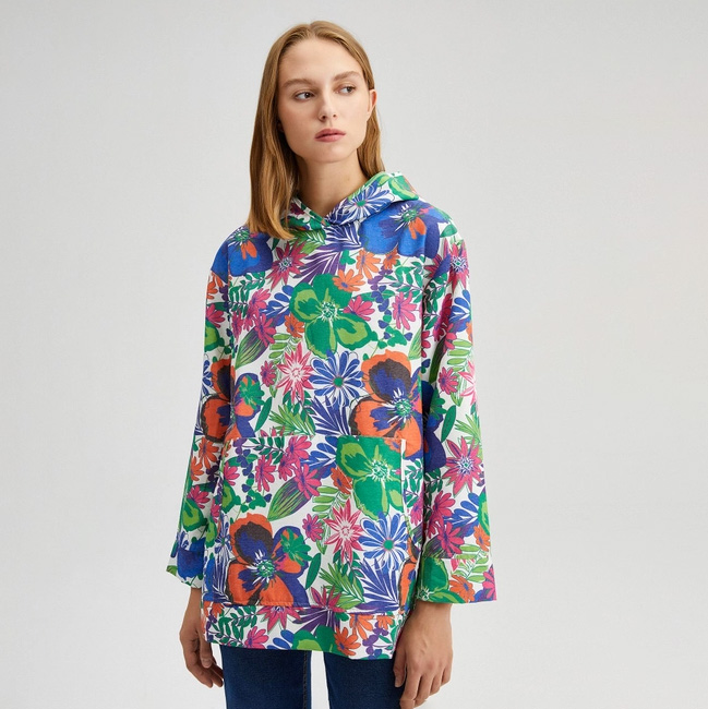 Touche Prive Hooded Floral Top