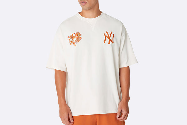 LA Dodgers World Series Patch White Oversized T-Shirt