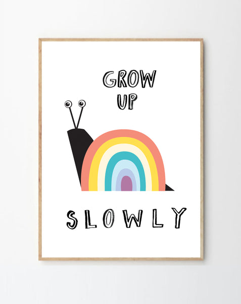 Karin Akesson 30x40 cm Rainbow Snail Grow Up Slowly Print