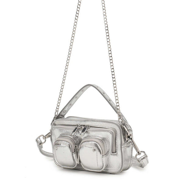 Trouva: Silver Leather Textured Shoulder Bag