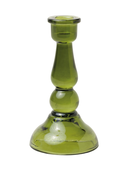 Paddywax Green Tall Glass Taper Candle Holder
