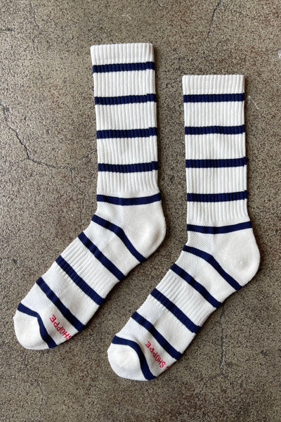 Le Bon Shoppe Extended Striped Boyfriend Socks Sailor Stripe