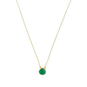 Ashiana Cosmos Gold Necklace Dark Green Jade