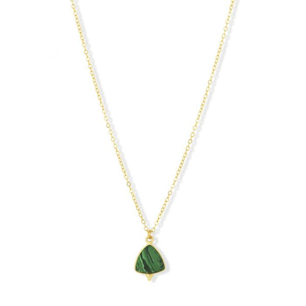 Ashiana Lola Gold Necklace With Malachite Gemstone