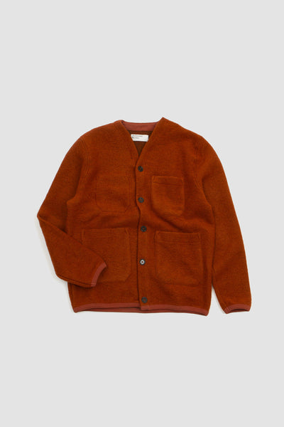 Universal Works Cardigan Wool Fleece Orange