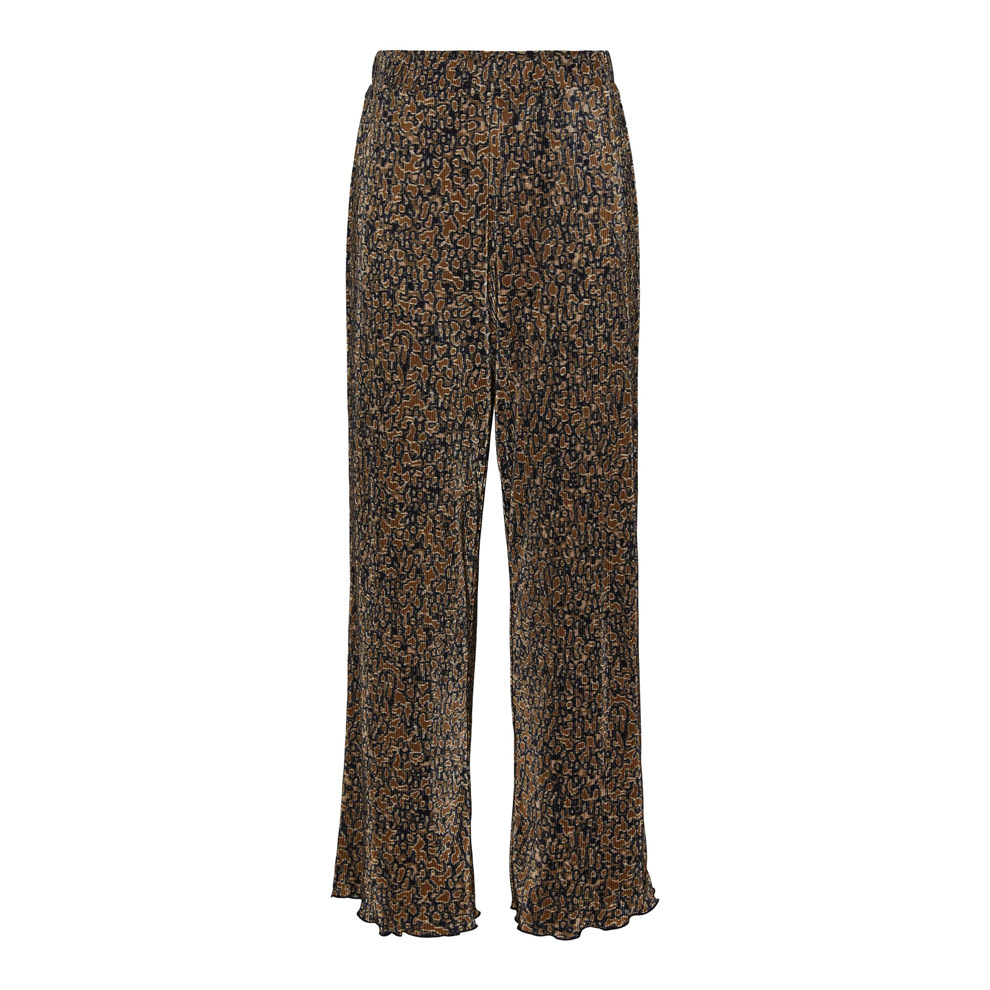 Pieces Leopard Printed Pleated Trousers