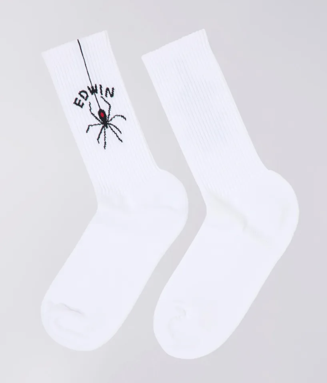 Edwin White Spider Socks