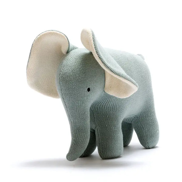 Best Years Large Organic Cotton Teal Elephant Plush Toy
