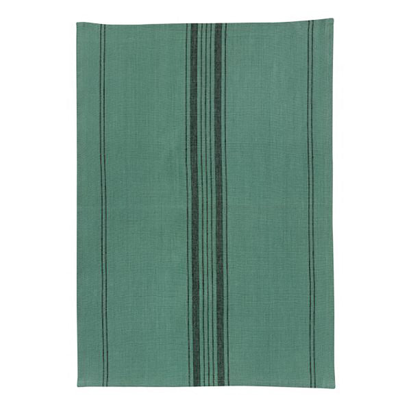 Maison Vivaraise Herb Green 'metis' Stripe Line/cotton Blend Tea Towel, 50 X 70 Cm