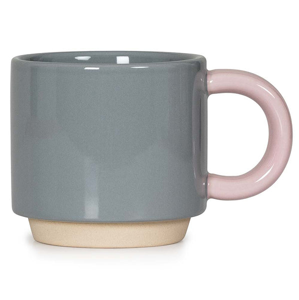 Lund London Light Grey and Pink Skittle Stacking Mug 