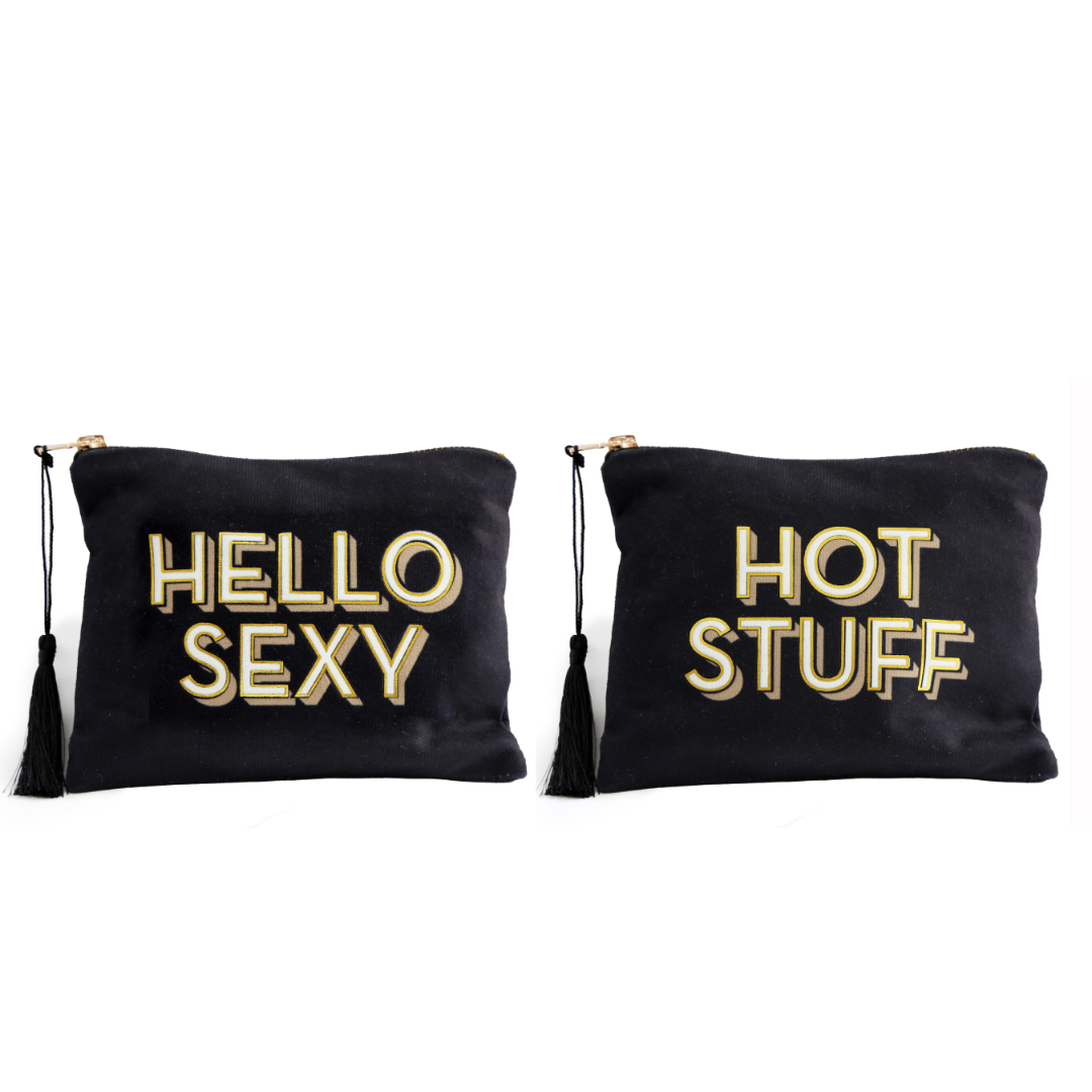 Temerity Jones Typography Make Up Bag : Hello Sexy or Hot Stuff
