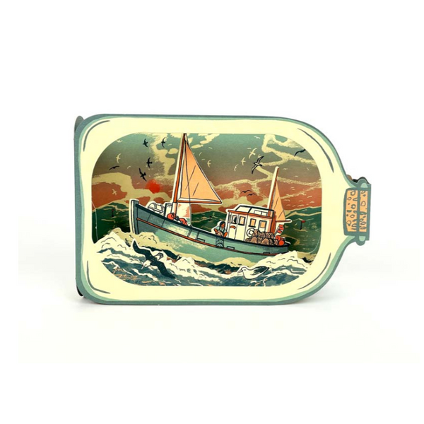 Art Angels Publishing Fishing Boat In A Bottle - 3d Card