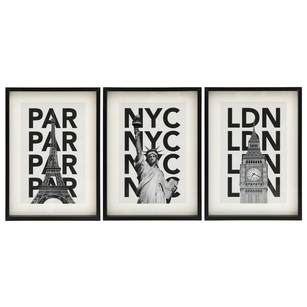 Temerity Jones Black & White City Framed Wall Art : Paris, NYC or London