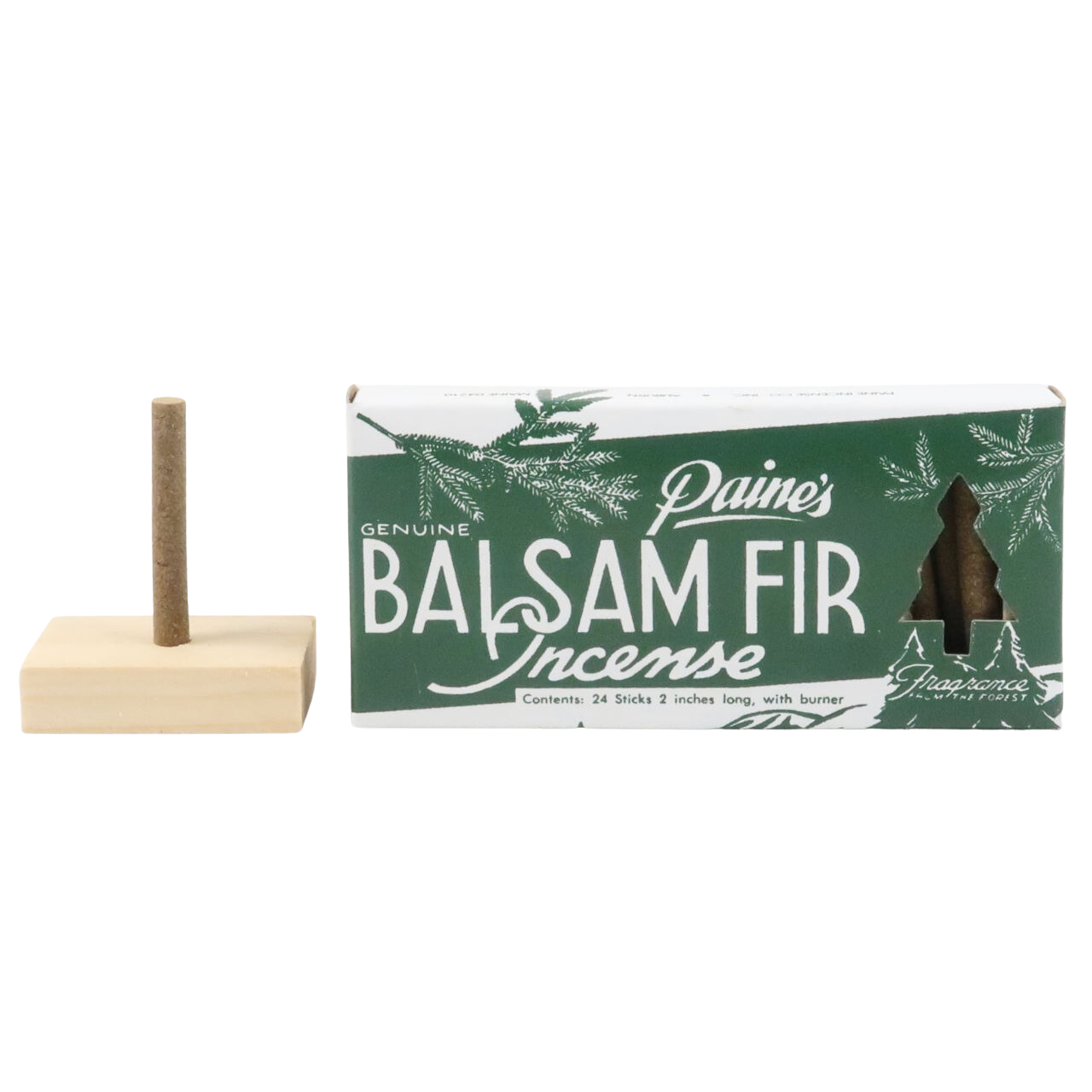Paine's Balsam Fir Incense Box of 24 Sticks and Holder
