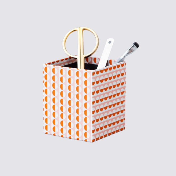 Ola Handmade Pencil Pot - Pink / Orange