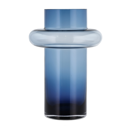 LYNGBY GLASS 30cm Blue Glass Vase Tube
