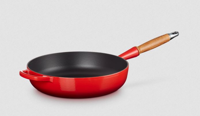 le-creuset-cerise-cast-iron-saute-pan-with-wooden-handle