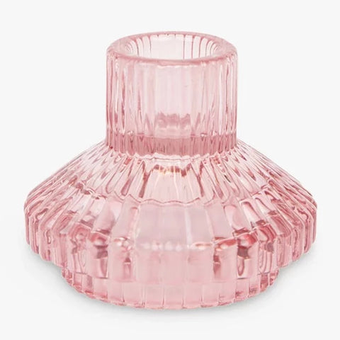 Talking Tables Small Glass Candle Holder - Pink