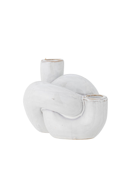 Bloomingville Haydn Stoneware Knot Candle Holder In White