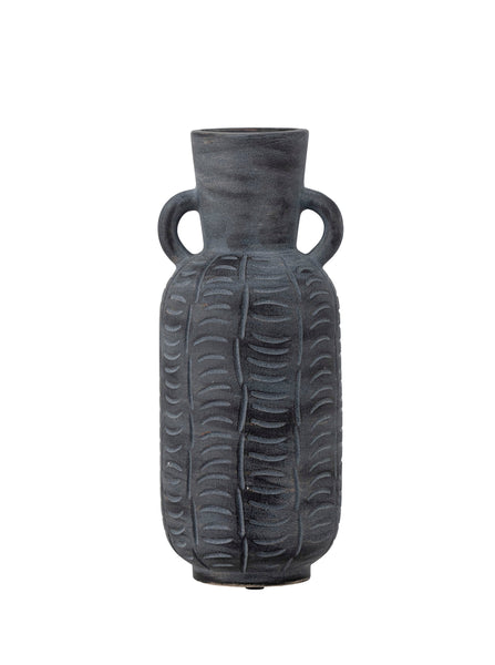 Bloomingville Rane Grey Debossed Ceramic Vase