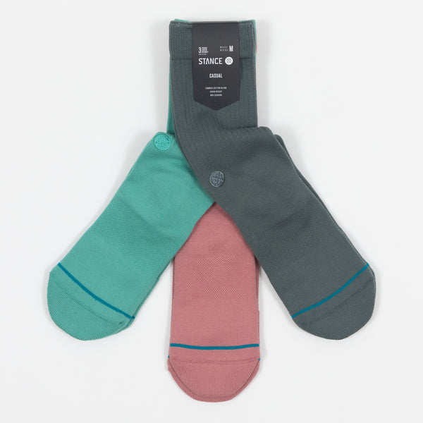 Stance 3 Pack Icon Socks in Green & Pink