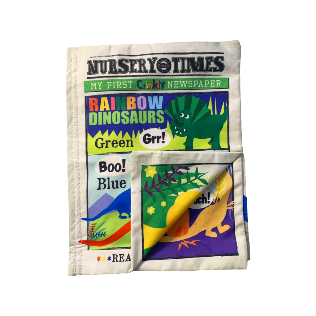 Jo & Nic Nursery Times Crinkly Newspaper - Rainbow Dinosaurs