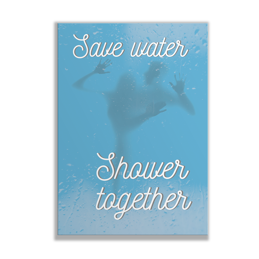 FlorisM Design Save Water Shower Together Card