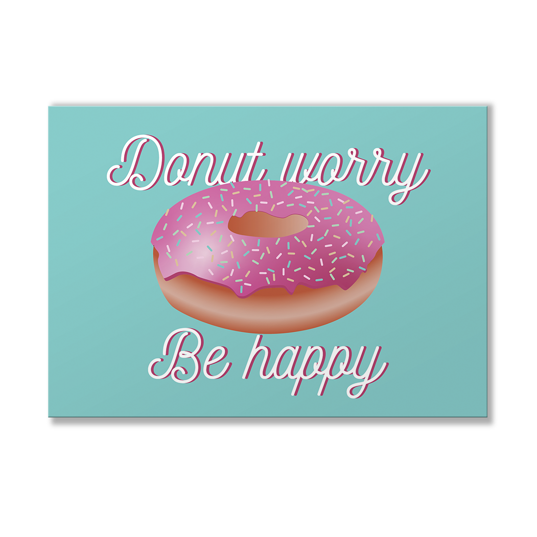 FlorisM Design Donut Worry Be Happy Card