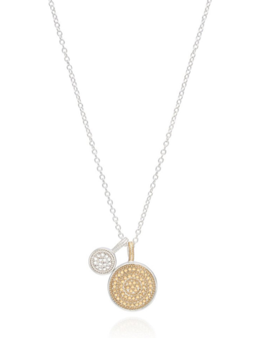 Anna Beck Gold and Silver Charity Dual Divided Disc Necklace
