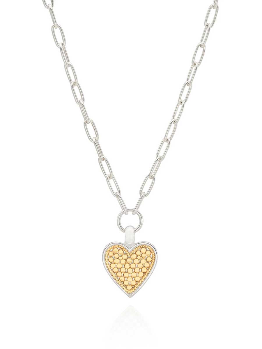 Anna Beck Medium Gold and Silver Heart Necklace