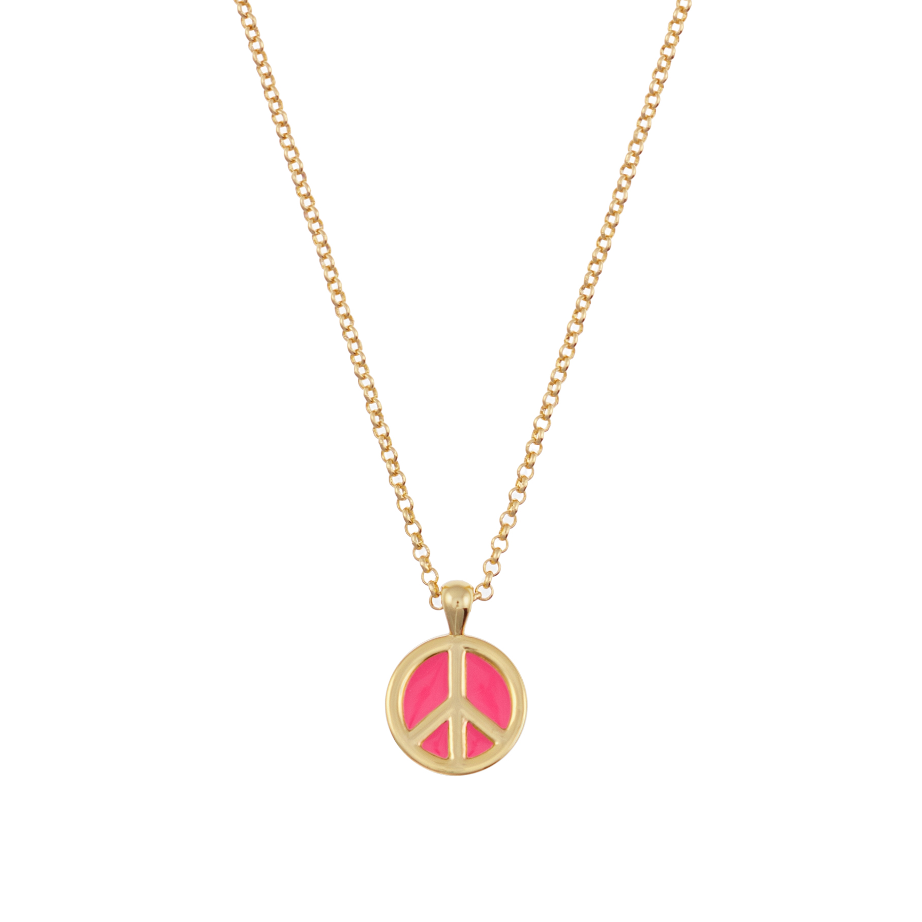 Talis Chains Hot Pink Peace Pendant Necklace
