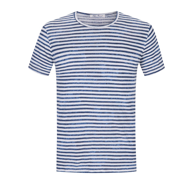 Stefan Brandt Maltino Blue Stripe Elias Lino T Shirt