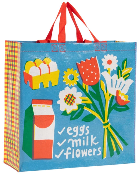 Blue Q Bags Eggs Milk Flowers Shopper Tote Bag