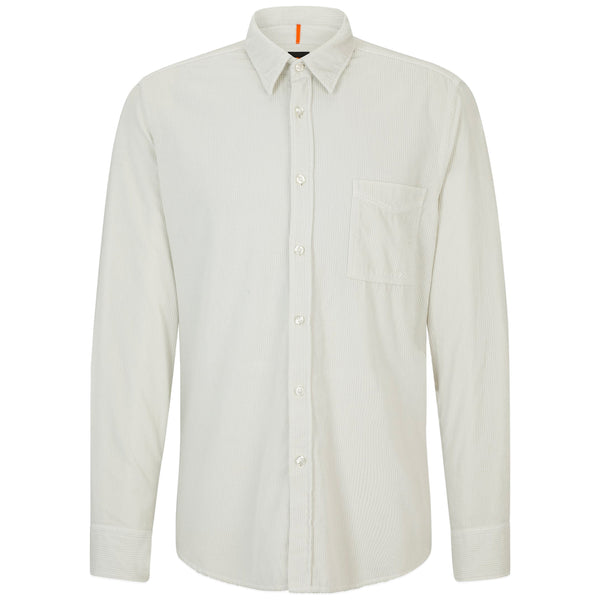 Boss Light Pale Grey Relegant 6 Corduroy Shirt
