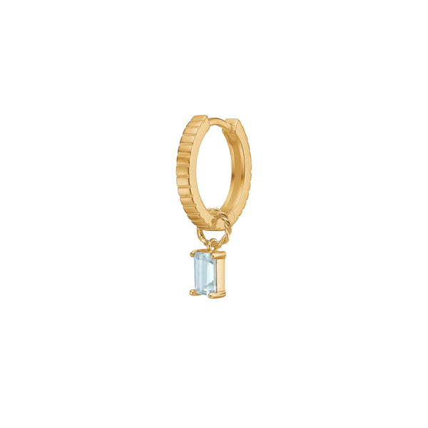 Carre Carré Gold Plated Charm With Blue Topaz