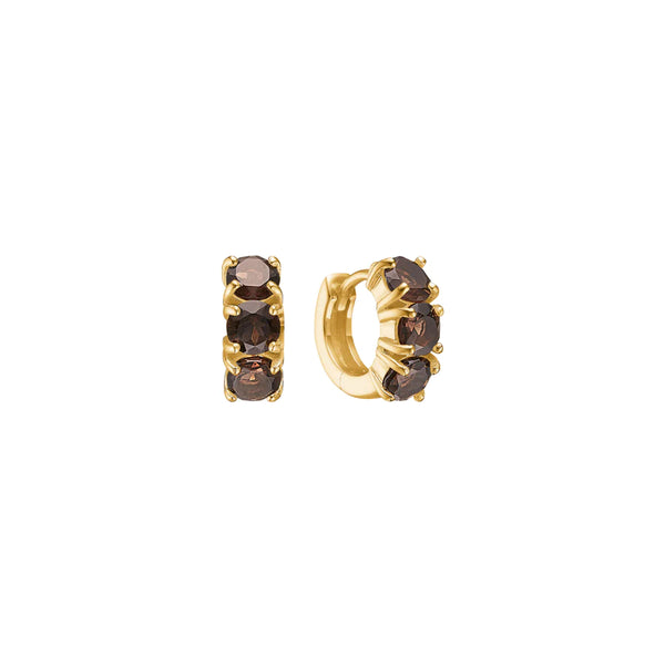carre-carre-gold-plated-hoop-earring-1cm-smokey-quartz
